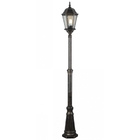 Vintage Street Light Pole Cast Iron Exterior Large Single Head Tall Post Light